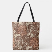 Art Nouveau Seaweed Floral, Brown en Beige Tote Bag (Voorkant)