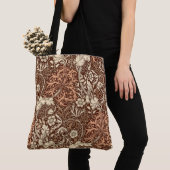 Art Nouveau Seaweed Floral, Brown en Beige Tote Bag (Dichtbij)