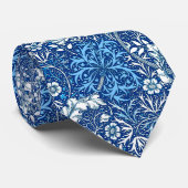 Art Nouveau Seaweed Floral, Cobalt Blue en White Stropdas (Opgerold)