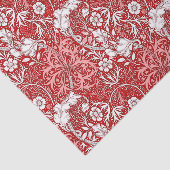 Art Nouveau Seaweed Floral, Deep Red en White Tissuepapier (Detail)