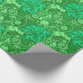 Art Nouveau Seaweed Floral, Emerald Green Cadeaupapier (Hoek)