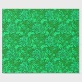 Art Nouveau Seaweed Floral, Emerald Green Cadeaupapier (Vlak)