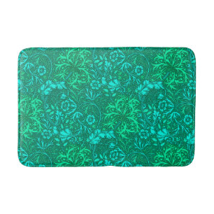 Art Nouveau Seaweed Floral, Turquoise en Aqua Badmat