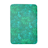 Art Nouveau Seaweed Floral, Turquoise en Aqua Badmat (Voorkant Verticaal)