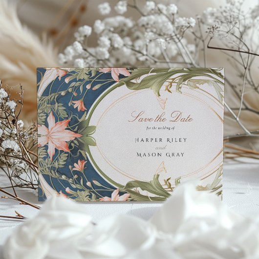 Art Nouveau Serenity - Save the Date Bruiloft Kaart