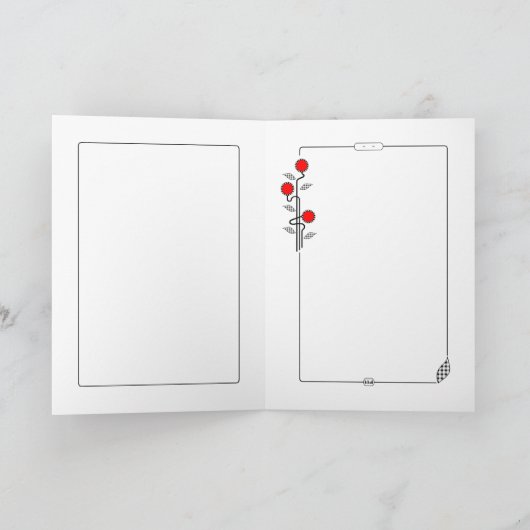 Art Nouveau Shalom wenskaart Kaart (Binnen)