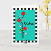 Art Nouveau Shalom wenskaart Kaart (Gele Bloem)