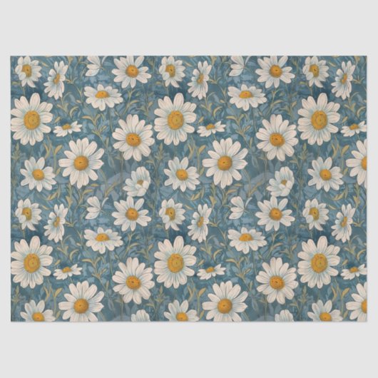 Art Nouveau Shasta Daisies – 10 lb, 17"x23" Tissuepapier (Voorkant)