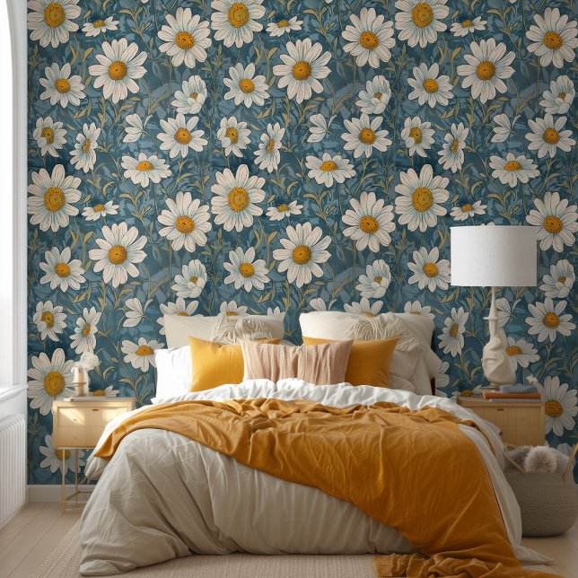 Art Nouveau Shasta Daisies Behang (Creator heeft geüpload)