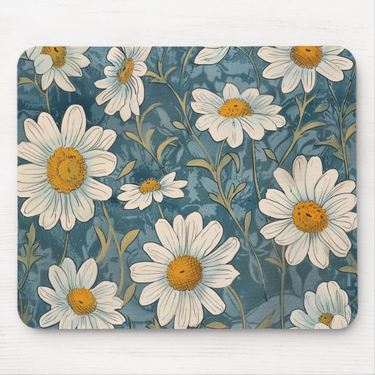 Art Nouveau Shasta Daisies Muismat (Voorkant)
