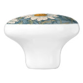 Art Nouveau Shasta Daisy Keramische Knop (Zijkant)