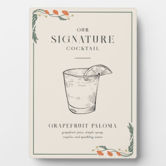 Art Nouveau Signature Cocktail Sign Fotoplaat