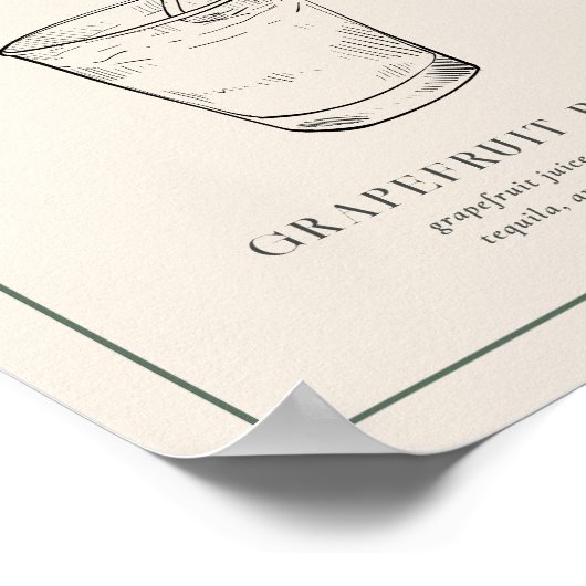  Art Nouveau Signature Cocktail Sign Poster (Hoek)