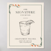  Art Nouveau Signature Cocktail Sign Poster (Voorkant)