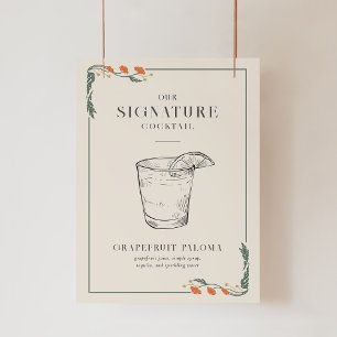 Art Nouveau Signature Cocktail Sign Poster