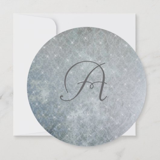 Art Nouveau Silver Metallic Peacock Tea Kaart (Achterkant)