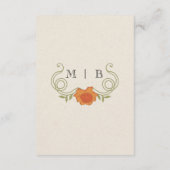 Art Nouveau Sinaasappel Bloemen Groene bruiloft De Informatiekaartje (Achterkant)