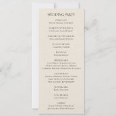 Art Nouveau Sinaasappel Bloemen Trouwprogramma (Achterkant)