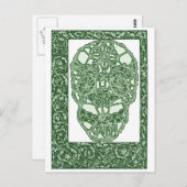 Art Nouveau Skull Green Day of the Dead Briefkaart (Voorkant / Achterkant)
