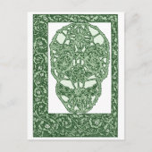 Art Nouveau Skull Green Day of the Dead Briefkaart (Voorkant)