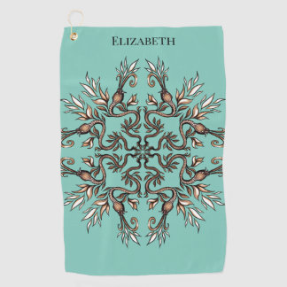 Art Nouveau Slangen Mandala - Donkere Acaddemia Te Golfhanddoek
