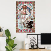  Art Nouveau "Slávie" door Alphonse Mucha Poster (Thuiskantoor)