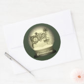 Art nouveau sneeuw wereldbol anton seder elegant ronde sticker (Envelop)