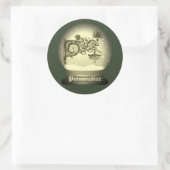 Art nouveau sneeuw wereldbol anton seder elegant ronde sticker (Tas)