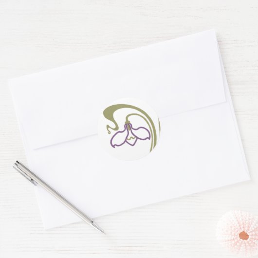 Art Nouveau Sneeuwklokje Ronde Sticker (Envelop)
