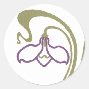 Art Nouveau Sneeuwklokje Ronde Sticker