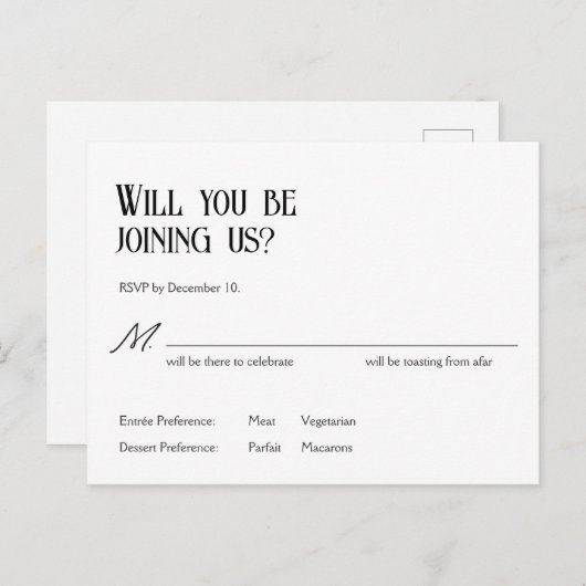 Art Nouveau Sneeuwklokjes RSVP Bruiloft Kaart (Voorkant / Achterkant)