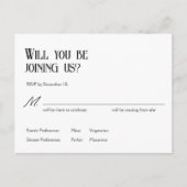 Art Nouveau Sneeuwklokjes RSVP Bruiloft Kaart (Voorkant)