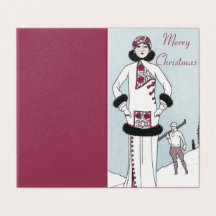 Art Nouveau Sneeuwkoningin Kerstkaart