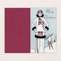Art Nouveau Snow Queen Merry-kerstkaart