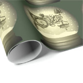 Art nouveau snow wereldbol cadeaupapier (Rol Hoek)