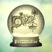 Art nouveau snow wereldbol raamsticker (Vel 3)