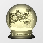 Art nouveau snow wereldbol raamsticker (Vel)