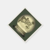 Art nouveau snow wereldbol servet (Hoek)