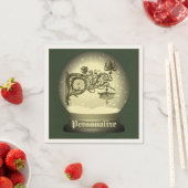 Art nouveau snow wereldbol servet (Insitu)