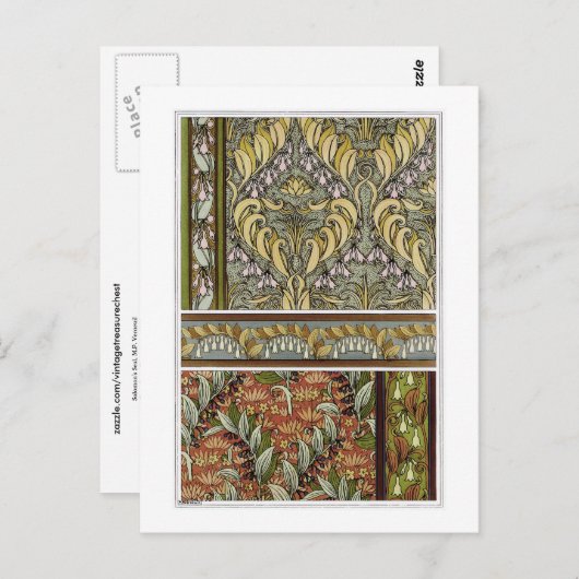  Art Nouveau Solomon's Seal, M.P. Verneuil Briefkaart (Voorkant / Achterkant)