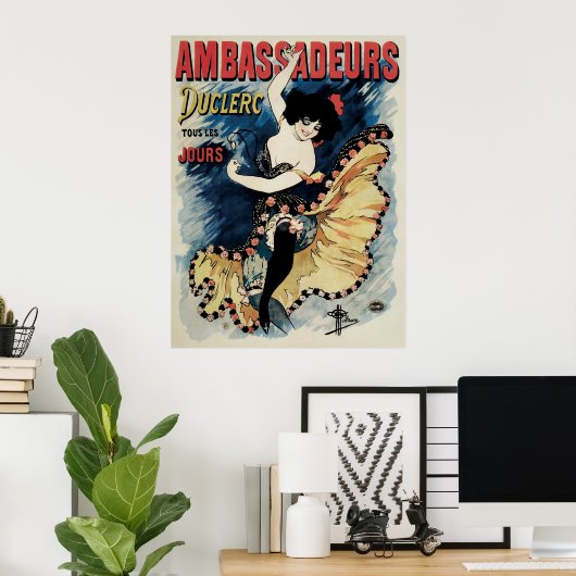  Art Nouveau, Spaanse Flamenco Dancer Poster (Thuiskantoor)