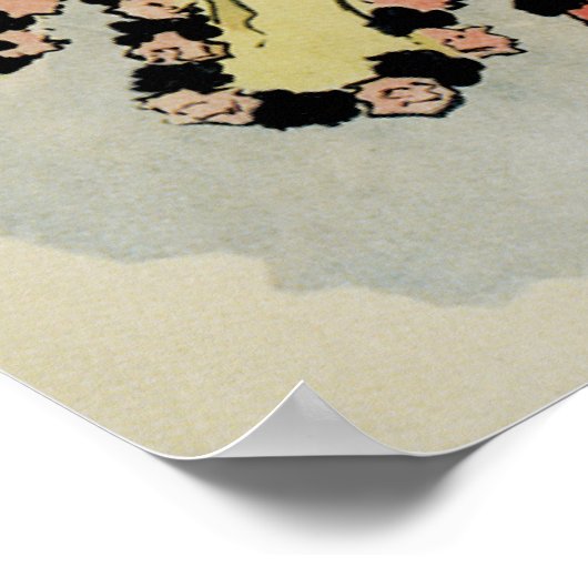  Art Nouveau, Spaanse Flamenco Dancer Poster (Hoek)