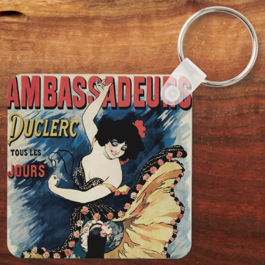  Art Nouveau, Spaanse Flamenco Dancer Sleutelhanger (Achterkant)