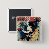  Art Nouveau, Spaanse Flamenco Dancer Vierkante Button 5,1 Cm (Voorkant /achterkant)