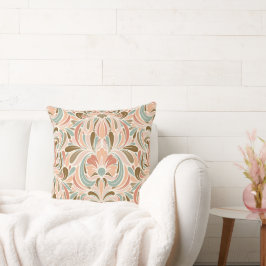 Art Nouveau Spirit Peach, Aqua, Taupe Kussen