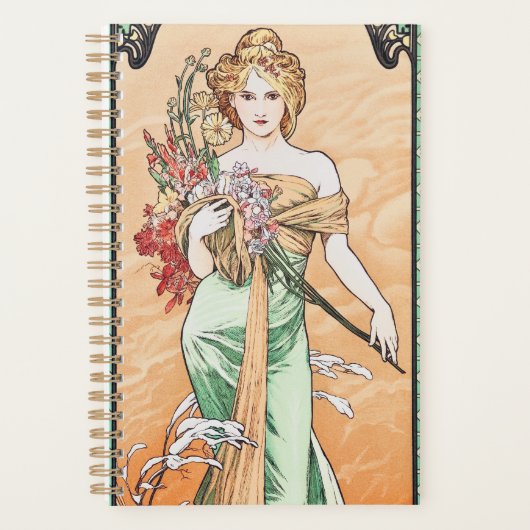  Art Nouveau Spring beroemd gemaakt door Mucha Planner (Voorkant)