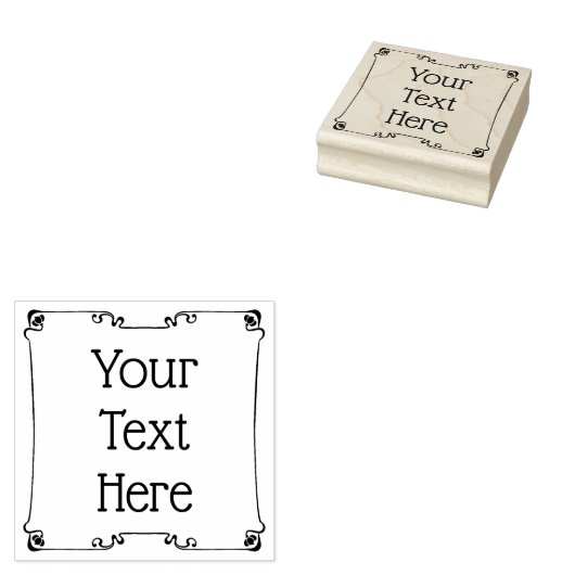 Art Nouveau Square Rubberstempel (Gestempeld)