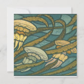 Art Nouveau Squid - Scuba Bestemming Bruiloften Kaart (Achterkant)