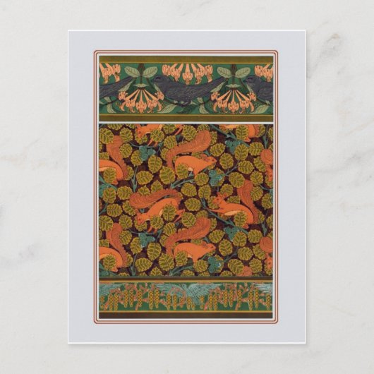 Art Nouveau Squirrels Briefkaart (Voorkant)