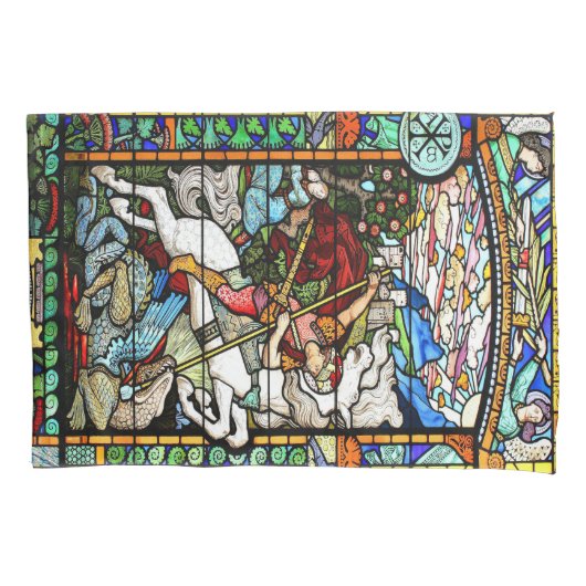 Art Nouveau St George Dragon Window Pillowcase Kussensloop (Voorkant)